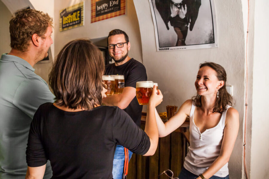Drinking best Slovak beer in craft beer bar